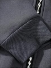 GORGLITTER Men's Full Zip Y2K Hoodie Graphic Lettter Print Long Sleeve Fashion Jacket Hooded Sweatshirt - Image 3