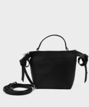 Classic Black Structured Top-Handle Crossbody Bag - Image 3