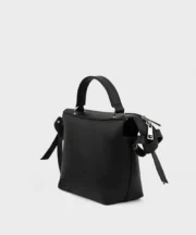 Classic Black Structured Top-Handle Crossbody Bag - Image 2