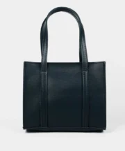 Minimalist Black Leather Mini Tote with Detachable Shoulder Strap - Image 3